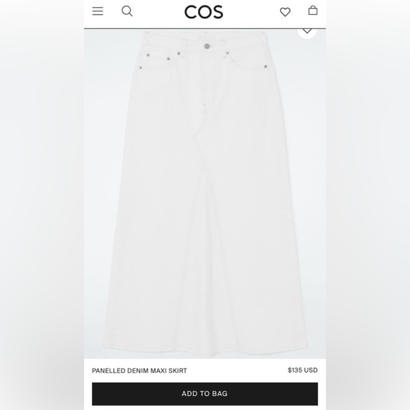 COS  PANELLED DENIM MAXI SKIRT - Picture 2 of 2